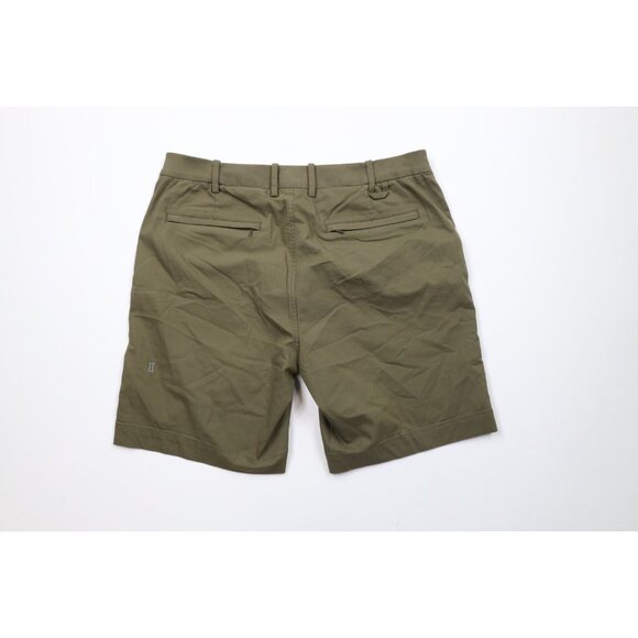 Kit & Ace Mens Size 32 Distressed Flat Front Above Knee Tech Chino Shorts Olive - Picture 9 of 13